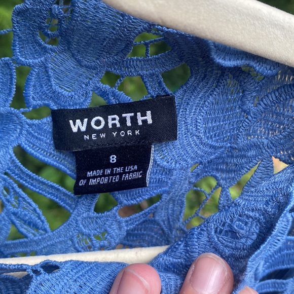 Worth New York Blue Lace Dress Size 8 Wedding Guest Dress - Picture 6 of 9